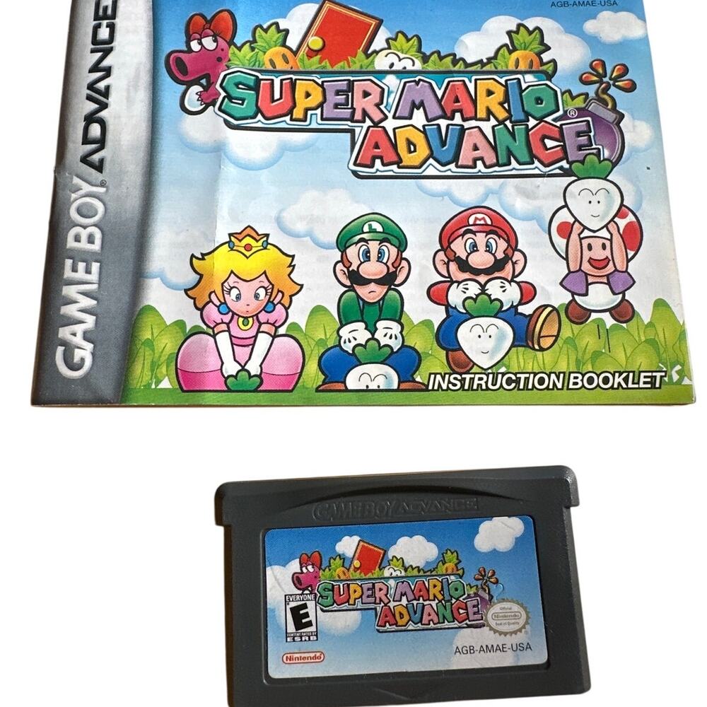 Super Mario Advance GBA Game Boy Advance Cartridge Manual Tested Authentic